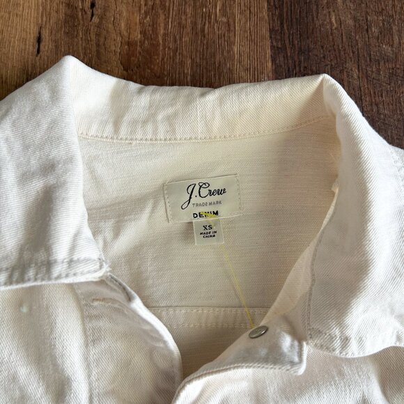 J. Crew Ivory Denim Jacket Women's Size XS - Picture 2 of 7